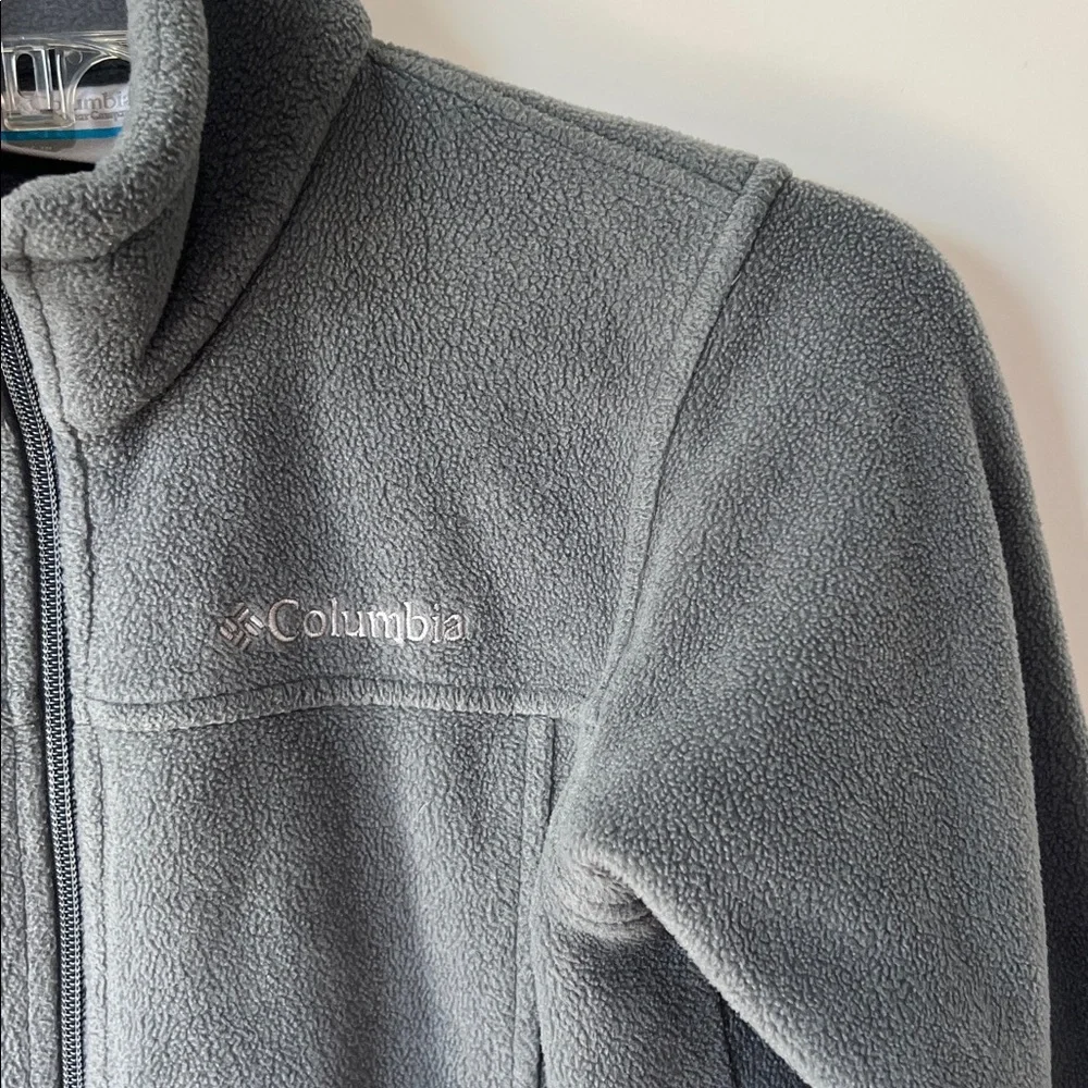 Columbia Gray Full-Zip Fleece Jacket Youth Small